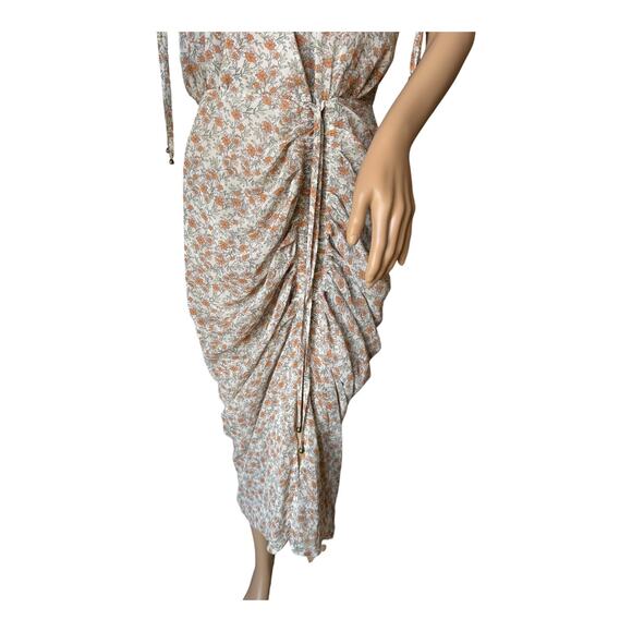 NWT Dress Forum Just in Time Ruched Midi Dress wild poppies size small - Picture 8 of 16